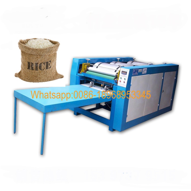 jute bag printer machine in operation